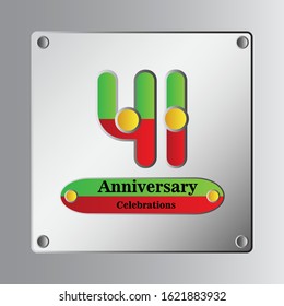 41 Year Anniversary Vector Template Design Illustration