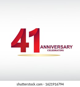 41 Year Anniversary Vector Template Design Illustration