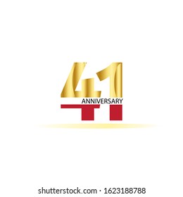 41 Year Anniversary Vector Template Design Illustration