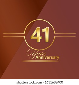 41 Year Anniversary Vector Template Design Illustration