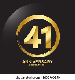 41 Year Anniversary Vector Template Design Illustration