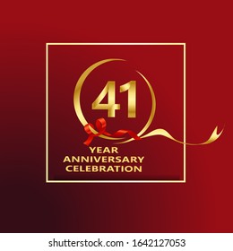 41 Year Anniversary Vector Template Design Illustration