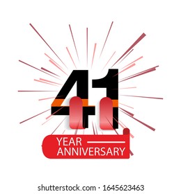 41 Year Anniversary Vector Template Design Illustration