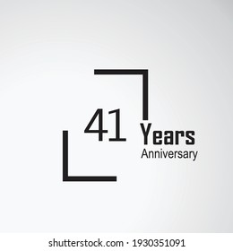 41 Year Anniversary Vector Template Design Illustration box