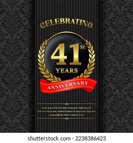 41 year celebration anniversary logo vector isolated on black background