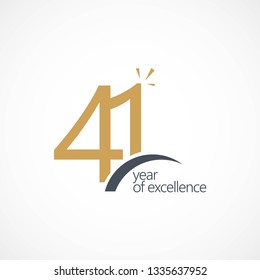 41 Year of Excellence Vector Template Design Illustration