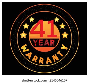 41 Year The Great Warranty minimalistic illustrator vector art design