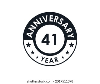 41 years anniversary badge vector design