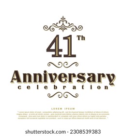 41 Years anniversary celebration 3d vector template design illustration