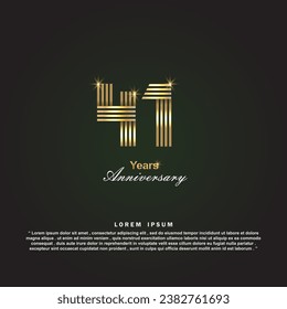 41 Years anniversary celebration 3d vector template design illustration