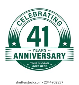 41 years anniversary celebration design template. 41st logo vector illustrations.