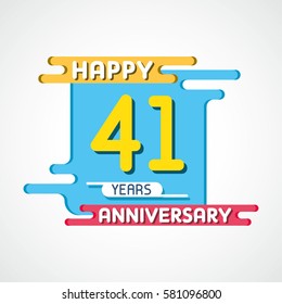 41 Years Anniversary Celebration Design.