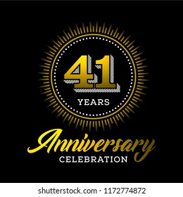 41 Years Anniversary Celebration Gold Logo Stock Vector (Royalty Free ...