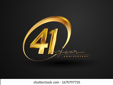 41 Years Anniversary Celebration Anniversary Logo Stock Vector (Royalty ...