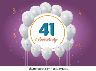 41 years anniversary celebration logo vector template design illustration