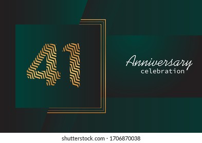 41 years anniversary celebration logo vector template design 