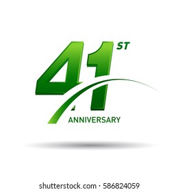 41 years anniversary. celebration logo design