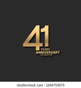 41 years anniversary celebration logotype with elegant modern number gold color for celebration