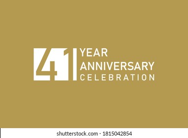 41 years anniversary celebration logotype on gold Background