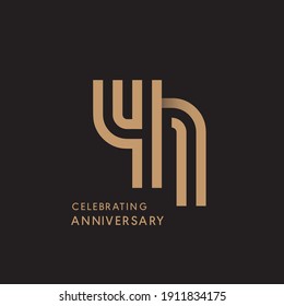 41 years anniversary celebration logotype with modern number gold color for celebration