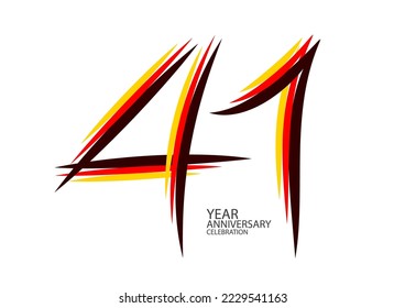 41 years anniversary celebration logotype colorful line vector, 41th birthday logo, 41 number design, Banner template, logo number elements for invitation card, poster, t-shirt. graphic design