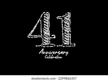 41 years anniversary celebration logotype white vector, 41th birthday logo, 41 number design, anniversary year banner, anniversary design elements for invitation card and poster. number design vector