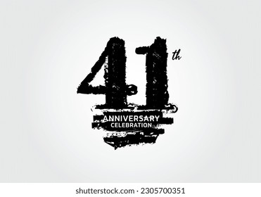 41 years anniversary celebration logotype black vector, 41h birthday logo, 41 number design, anniversary year banner, anniversary design elements for invitation card and poster. number design vector