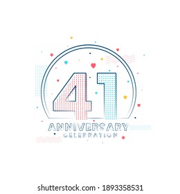 41 years Anniversary celebration, Modern 41 Anniversary design