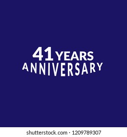 41 years anniversary celebration simple logo