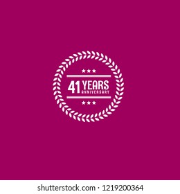 41 years anniversary celebration simple emblem, label, badge, logo,seal. vintage logo, 41 year sign, jubilee, greeting card