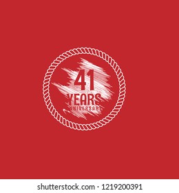 41 years anniversary celebration simple emblem, label, badge, logo,seal. vintage logo, 41 year sign, jubilee, greeting card