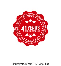 41 years anniversary celebration simple emblem, label, badge, logo,seal. vintage logo, 41 year sign, jubilee, greeting card