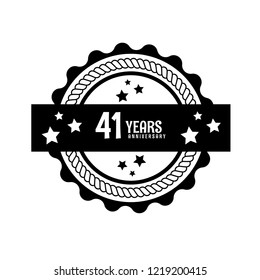 41 years anniversary celebration simple emblem, label, badge, logo,seal. vintage logo, 41 year sign, jubilee, greeting card