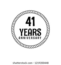 41 years anniversary celebration simple emblem, label, badge, logo,seal. vintage logo, 41 year sign, jubilee, greeting card