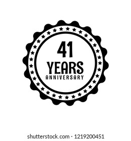 41 years anniversary celebration simple emblem, label, badge, logo,seal. vintage logo, 41 year sign, jubilee, greeting card