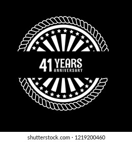 41 years anniversary celebration simple emblem, label, badge, logo,seal. vintage logo, 41 year sign, jubilee, greeting card