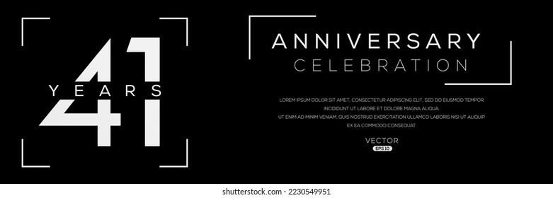 41 years anniversary celebration template, Vector illustration.