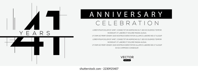 41 years anniversary celebration template, Vector illustration.