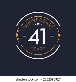 41 years anniversary celebration template, Vector illustration.