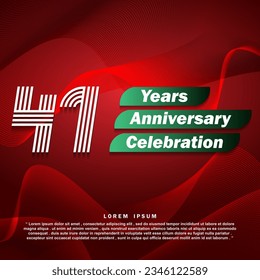 41 years anniversary celebration template design illustration