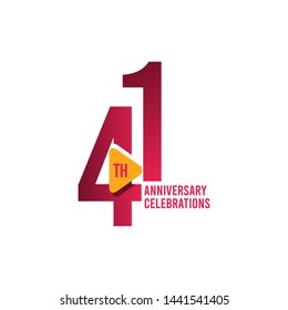 41 Years Anniversary Celebration Vector Template Design Illustration