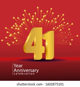 41 Years Anniversary Celebration Vector Template Design Illustration