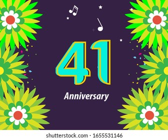 41 Years Anniversary Celebration Vector Template Design Illustration