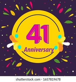 41 Years Anniversary Celebration Vector Template Design Illustration