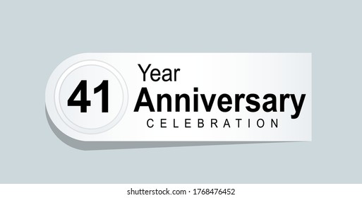 41 Years Anniversary Celebration Vector Template Design Illustration