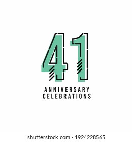 Ilustración de diseño de plantillas vectoriales de celebración de 41 años