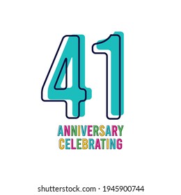 41 Years Anniversary Celebration Vector Template Design Illustration