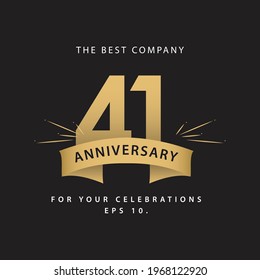 41 Years Anniversary Celebration Vector Template Design Illustration