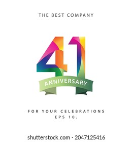 41 Years Anniversary Celebration Vector Template Design Illustration