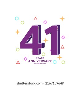 41 Years Anniversary Celebration Vector Template Design Illustration